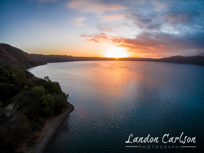 Aerial Sunrise Photograph across the Lake